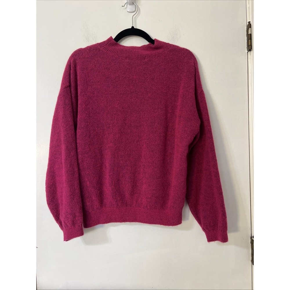 Lineamaglia Fusia Pink Wool Blend Made in Italy Crew neck Sweater M Women's